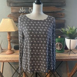 H&M Geometric Print Long Sleeve Blouse